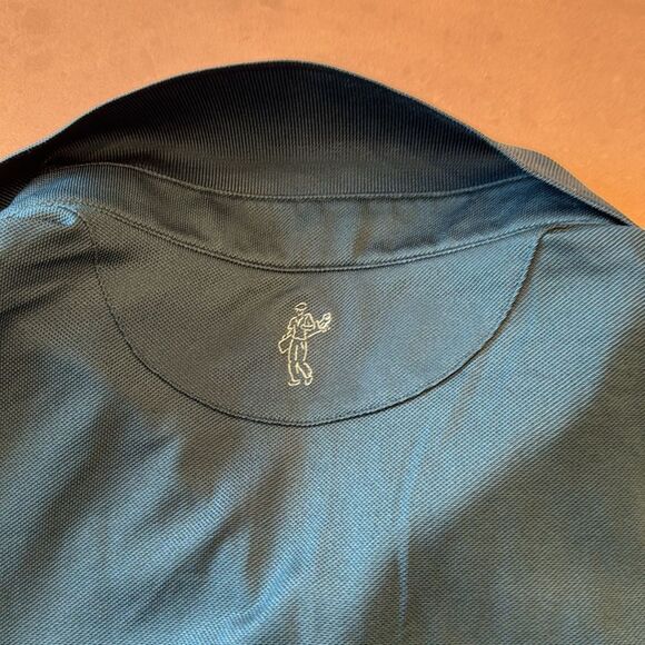 Ashworth Men's Blue Striped Polo golf size large, Shirt lightweight fabric, cool - Picture 6 of 7